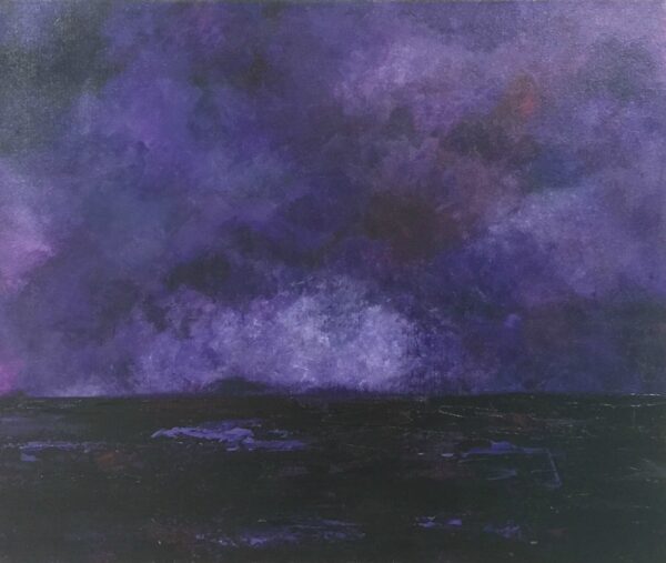 abstract acrylic seascape purple ocean