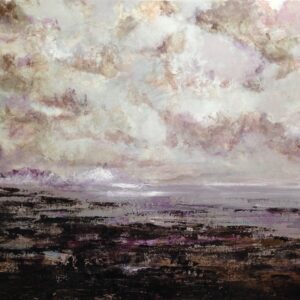 seascape abstract acrylic purple skies