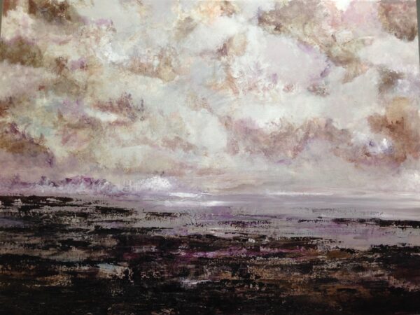 seascape abstract acrylic purple skies