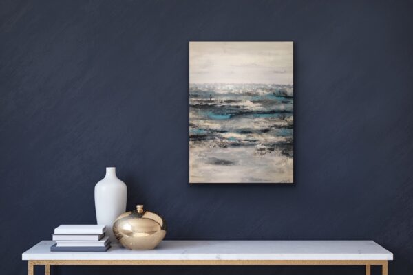 abstract acrylic beach scene