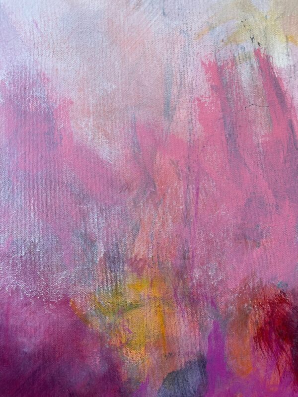 pink acrylic abstract painting