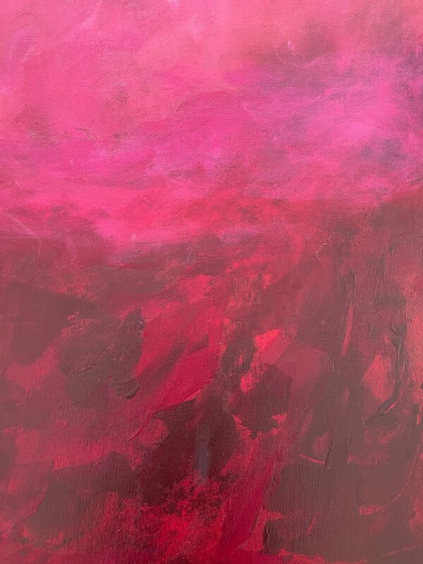 abstract acrylic landscape pink crimson