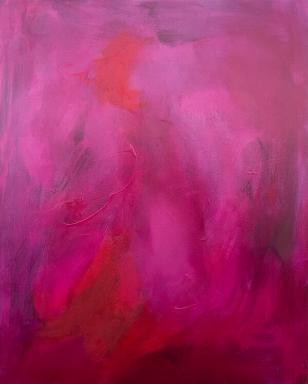 hot pink abstract acrylic painting