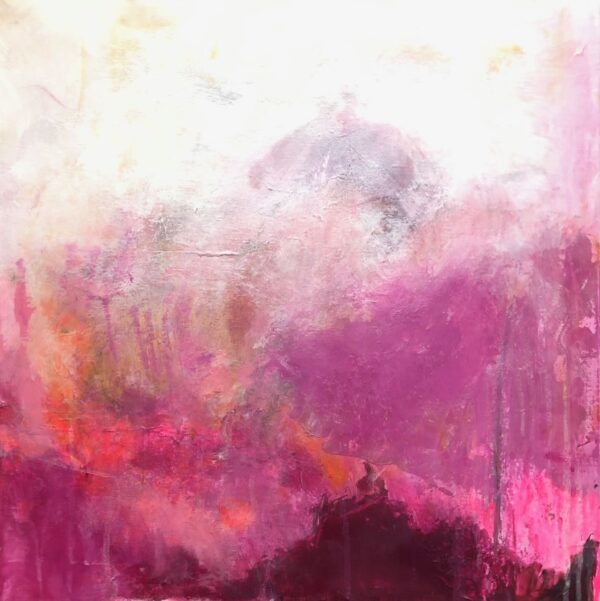 abstract acrylic pink painting