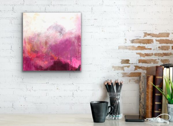 abstract acrylic pink painting